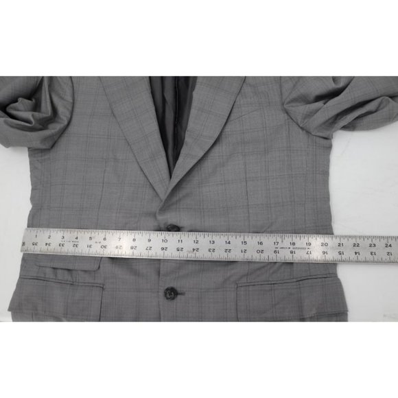 Ermenegildo Zegna sport coat men's 42R Trofeo 600 Manhattan wool silk gray plaid - Picture 11 of 16